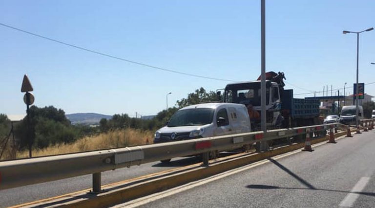 Προσοχή! Κλειστή η μία λωρίδα στον Περιφερειακό Σπάτων (φωτό)