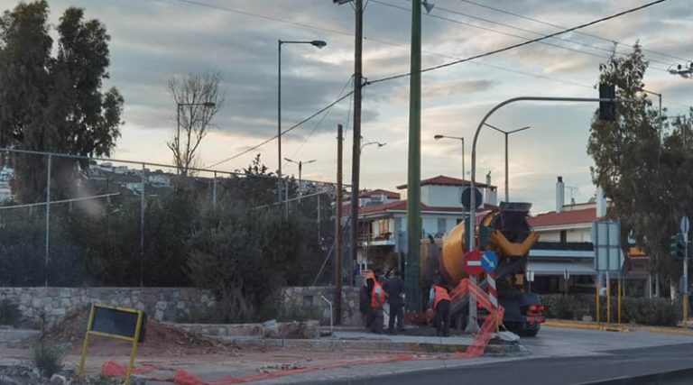 Ραφήνα: Συνεχίζονται οι εργασίες για την ανάπλαση της Α’ εισόδου του Νέου Βουτζά (φωτό)