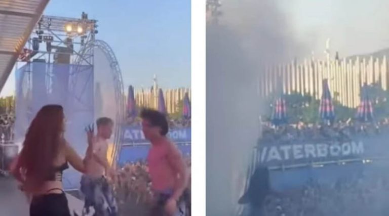 Βίντεο με τη στιγμή που δακρυγόνο «πνίγει» την αρένα στο Waterboom Festival και προκαλεί χάος σε παιδιά και γονείς