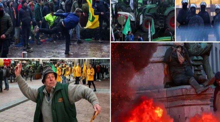 Οι αγρότες «πολιορκούν» τις Βρυξέλλες  – Τρακτέρ και φωτιές μπροστά στο Ευρωκοινοβούλιο (live video)