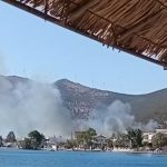 Φωτιά στην Εύβοια – Δίπλα στα σπίτια οι φλόγες στην περιοχή του Αλμυροπόταμου