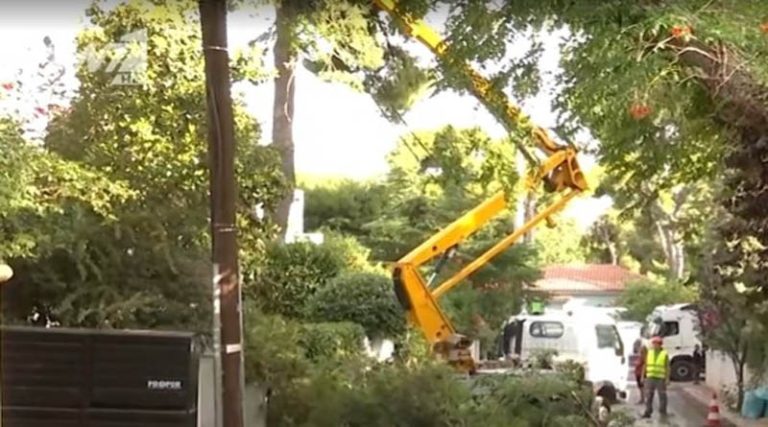 Δέντρο έπεσε σε κολώνα ηλεκτρισμού στη Δροσιά! (βίντεο)